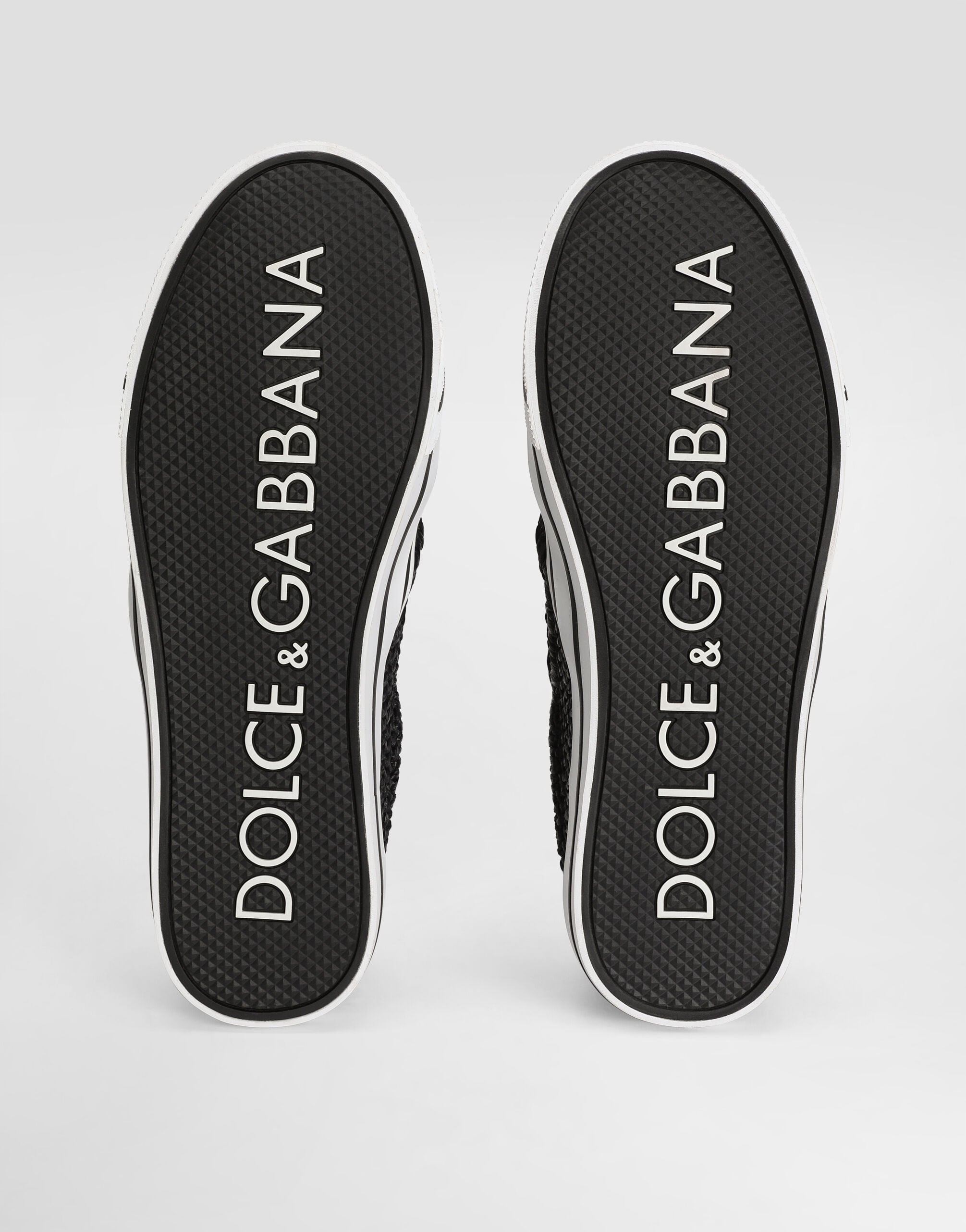 Blackのメンズ DG Sailing sneakers in raffia | Dolce&Gabbana®
