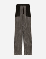 Dolce & Gabbana Wide-leg mesh pants with crystals Black GWZXMTFJBAJ