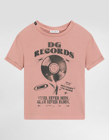 Dolce & Gabbana Cotton t-shirt with print Pink L5JTQSG7PXN