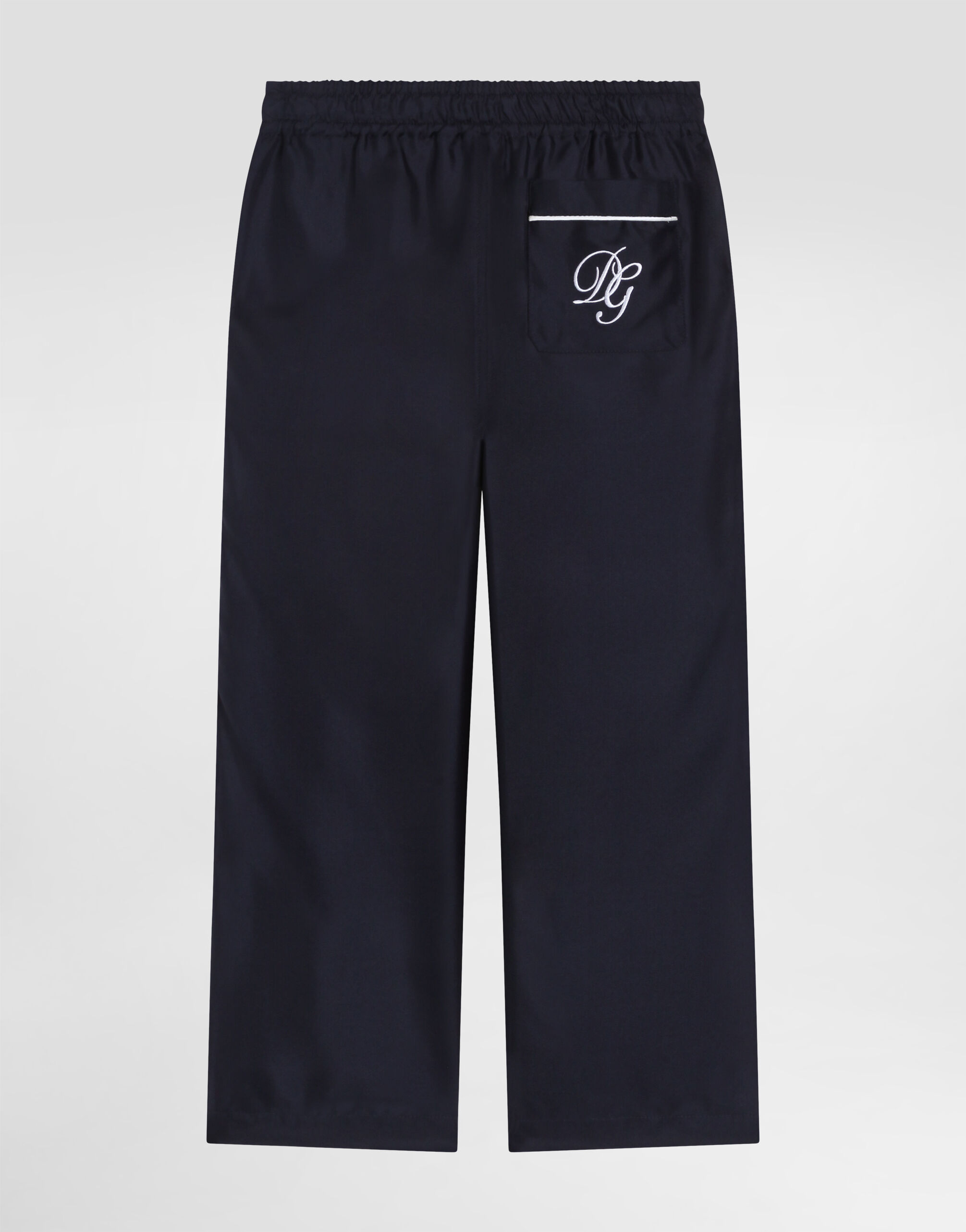 Twill trousers with DG embroidery in Blue for Boys | Dolce&Gabbana® US