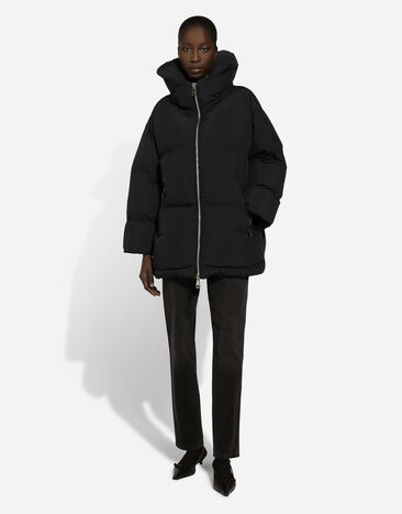 Dolce & Gabbana Padded down jacket with branded tag Black F9S08TGDCMR