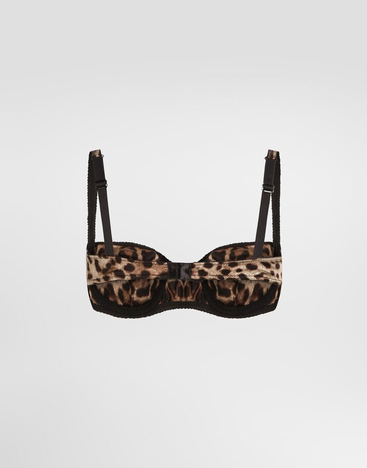 Dolce & Gabbana Leopard-print satin balconette bra with lace detailing Dolce & Gabbana Leopard-print satin balconette bra with lace detailing Multicolor O1A14TFSAXY