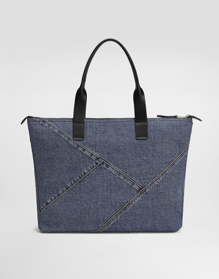 Dolce & Gabbana 丹宁拼饰中号购物袋 蓝 BM2375AQ760