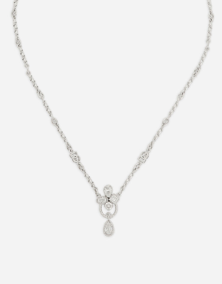 Dolce & Gabbana イージーダイアモンド ネックレス 18Kホワイトゴールド&ダイアモンド ホワイト WAQD2GWDIA1