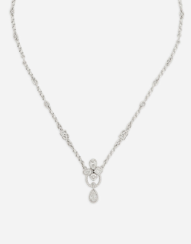 Dolce & Gabbana Collier Easy Diamond en or blanc 18 ct avec diamants Blanc WAQD2GWDIA1
