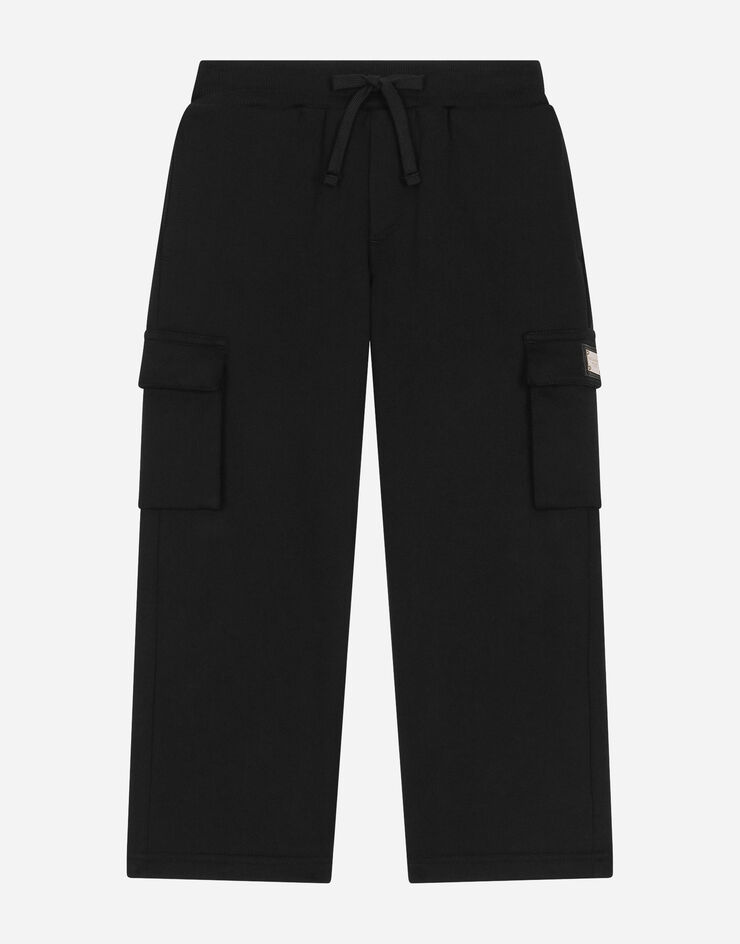 Dolce&Gabbana سروال للركض جيرسي أسود L4JPIAG7J3D