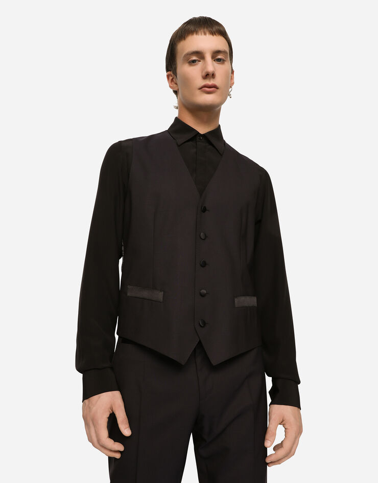 Dolce & Gabbana Wool and silk three-piece Martini-fit tuxedo suit Blue GK2WMTFU3K9