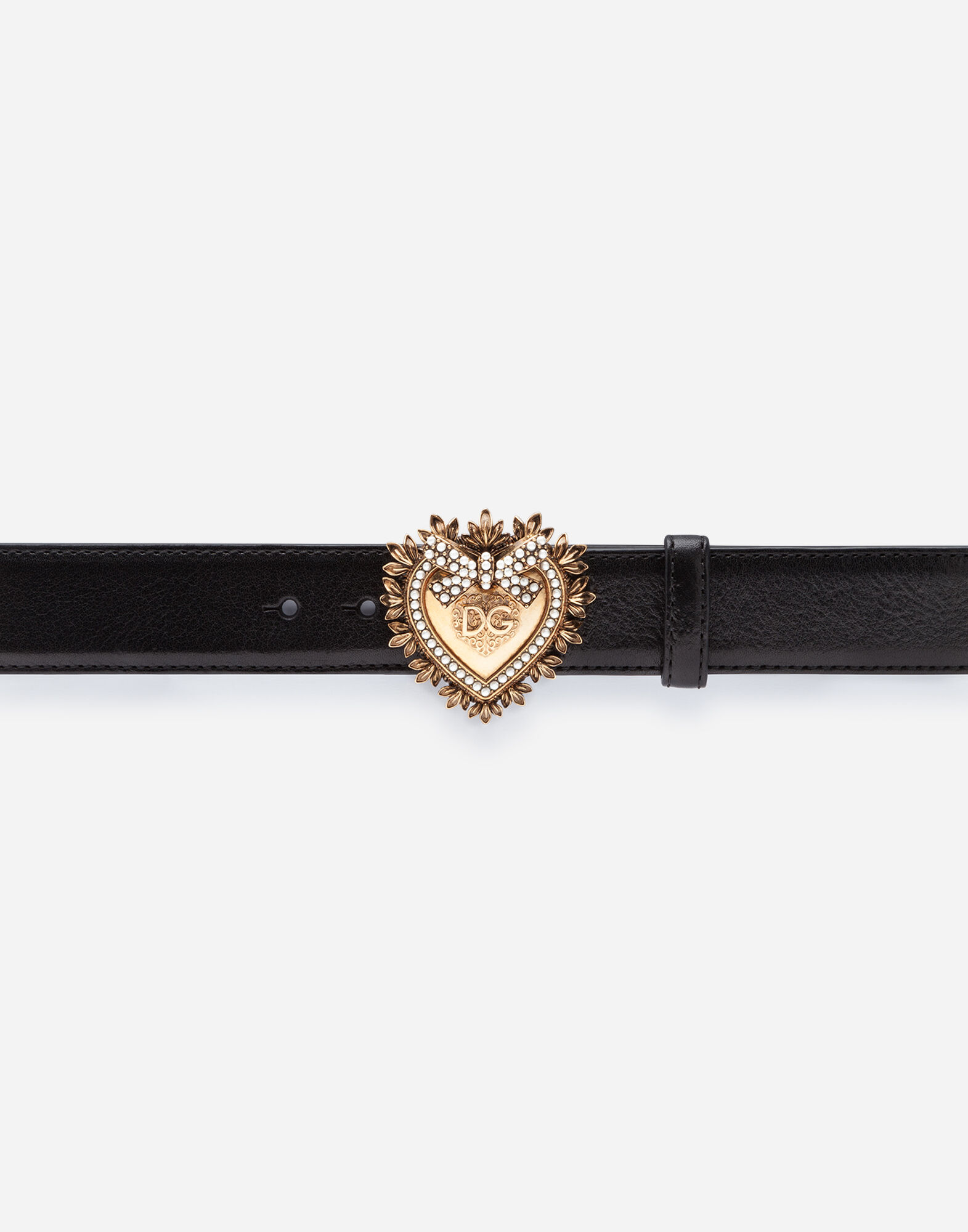 Devotion belt in polished cowhide