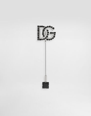 Dolce & Gabbana DGロゴ ラインストーン ピン Silver WPR5X1W1111