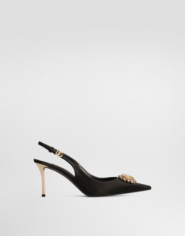 Dolce & Gabbana Satin slingback Black CG1084A7630