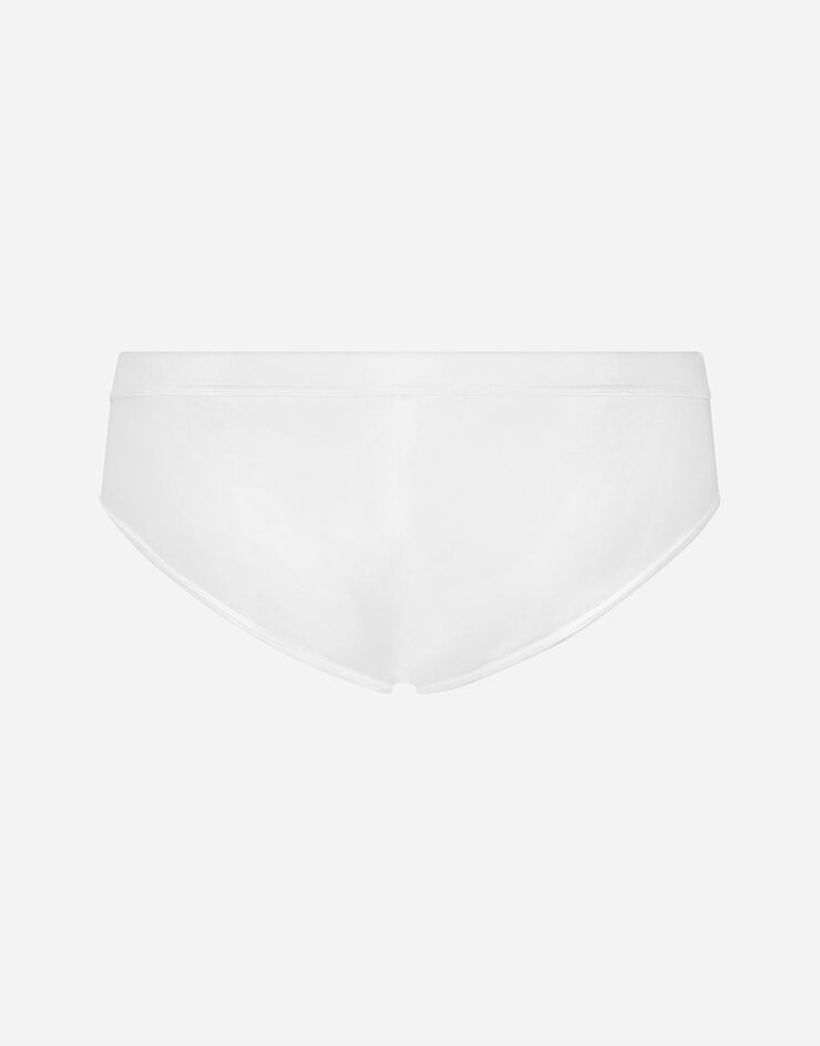 Dolce & Gabbana Two-way stretch jersey Brando briefs with logo label White M3E85JFUEB0