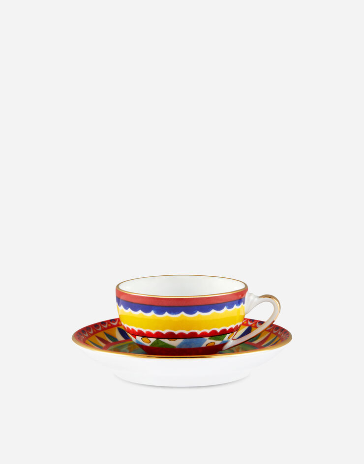 Dolce & Gabbana Taza de café con platillo de porcelana Multicolor TC0100TCA22