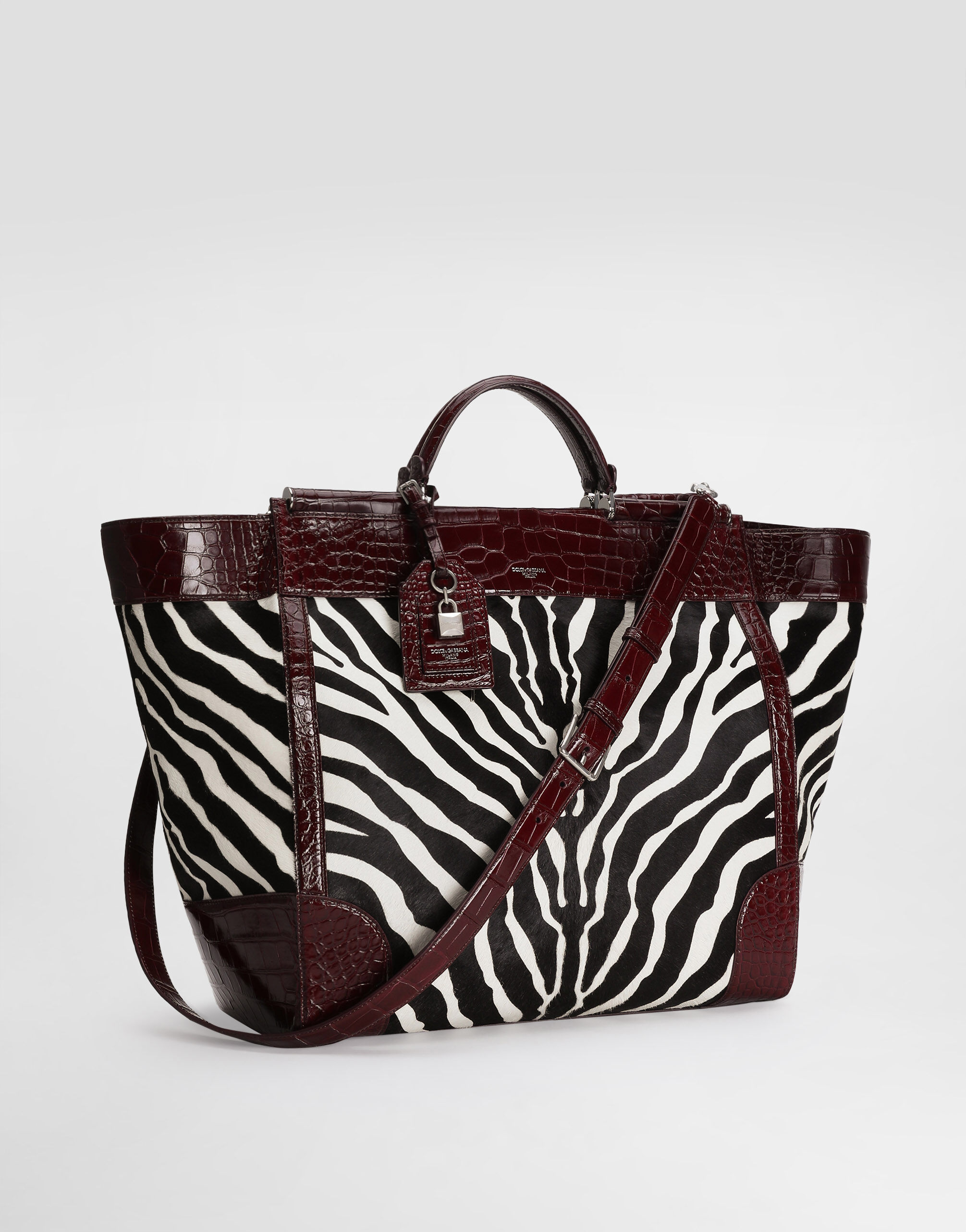 Sicily pony and polished alligator handbag in Multicolor for Men