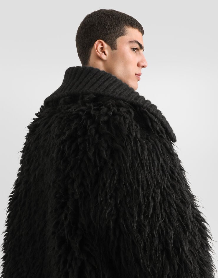 Dolce & Gabbana Fur-effect knit cardigan Dolce & Gabbana Fur-effect knit cardigan Black GXVBUTJGMMQ