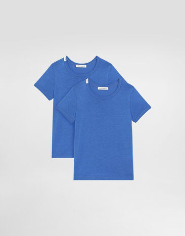 Dolce & Gabbana Short-sleeved jersey T-shirt two-pack Blue L4J703G7OCU