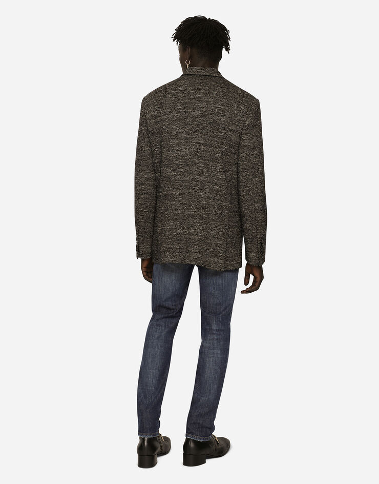 Dolce&Gabbana Double-breasted cotton and wool jersey jacket Multicolor G2RY1TGG707