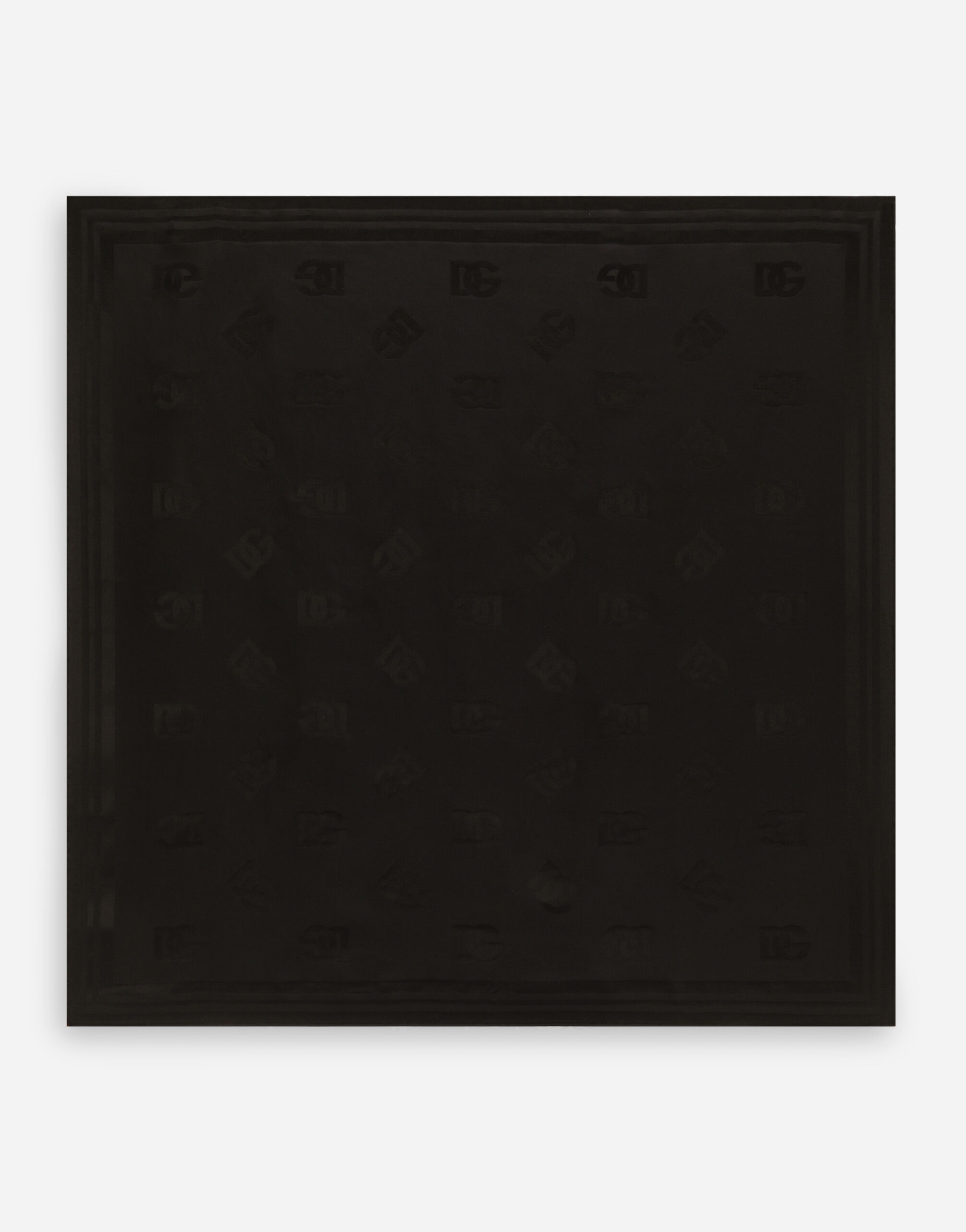 Twill jacquard scarf with DG logo (70 x 70) in Black for