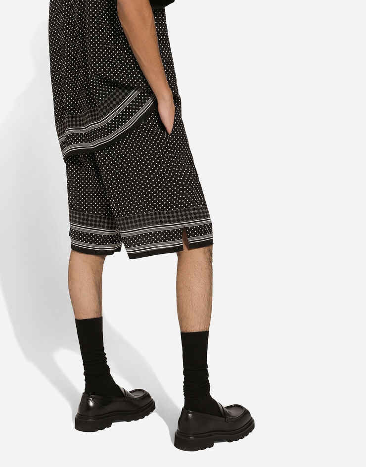 Dolce & Gabbana Bermudas estilo jogger de seda con estampado de corbatería Imprima GV37ATHI1UC
