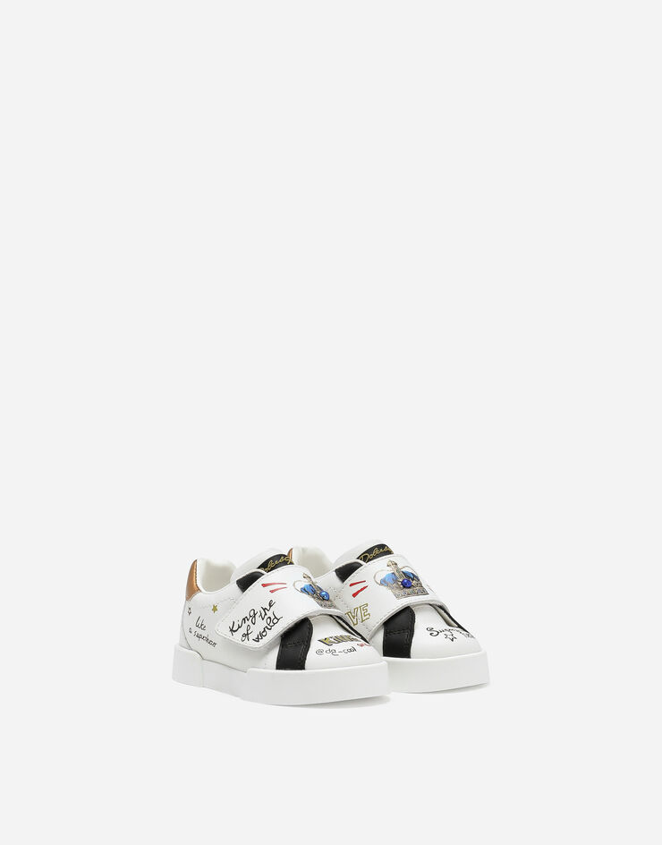 Dolce & Gabbana Sneakers Portofino en cuir de veau imprimé Multicolore DN0135AU120