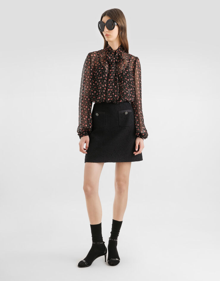 Dolce & Gabbana Gonna in stuoia rachel Nero F4DCAZHUMWJ