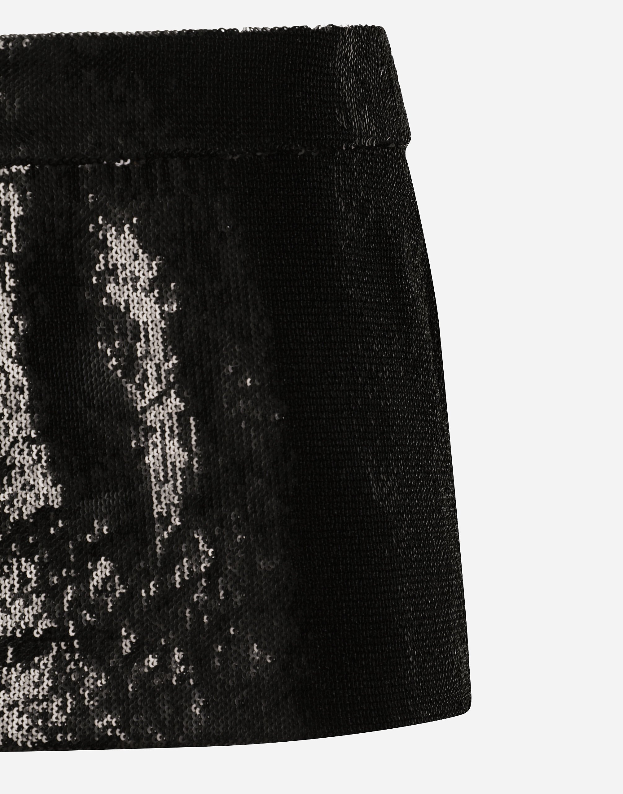 ミニスカート Dolce & Gabbana FW24 MINI SKIRT (F4CWOT_FLSIMN0000) Miniskirt with micro-sequin embellishment in Black for Women
