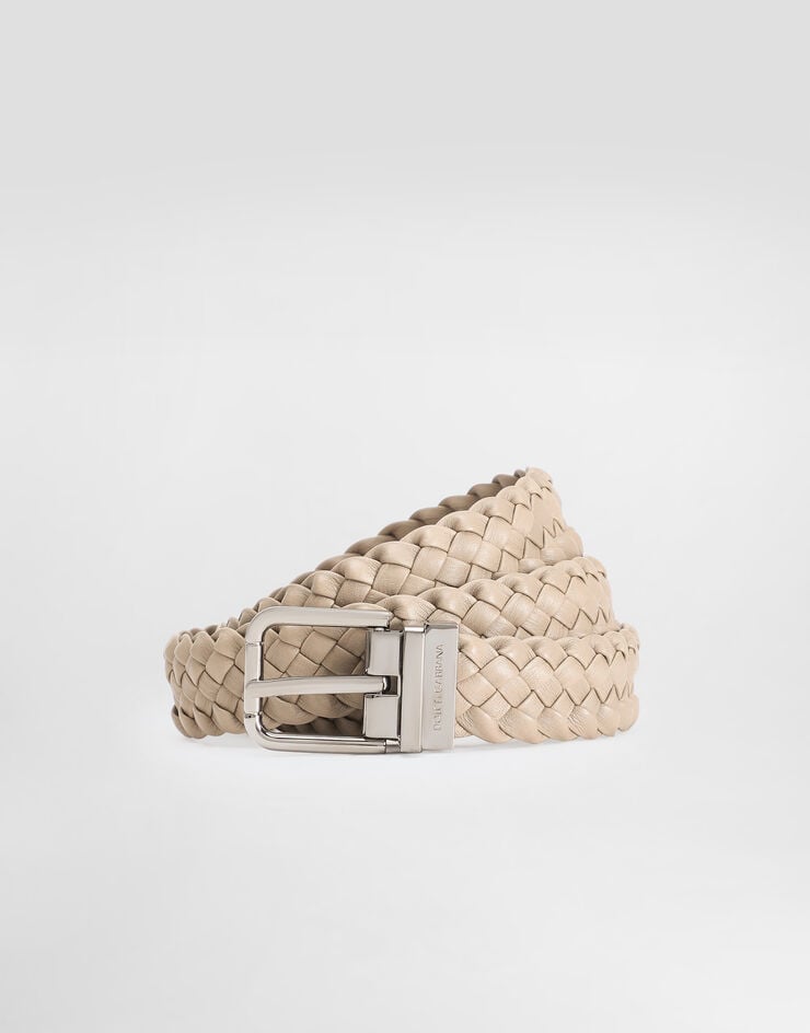 Dolce & Gabbana Woven goatskin belt Brown BC4337AD503