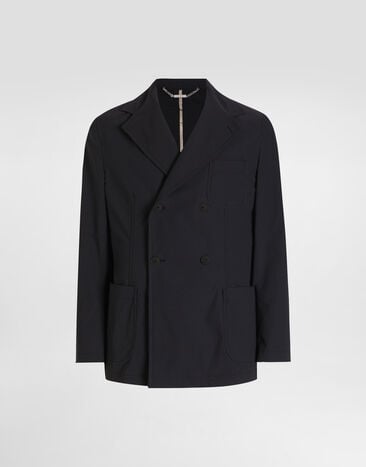 Dolce & Gabbana Double-breasted portofino canvas jacket Black G2VG5TFUUDD