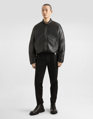 Dolce & Gabbana Padded sheepskin bomber jacket Black G9BJYLHULWC