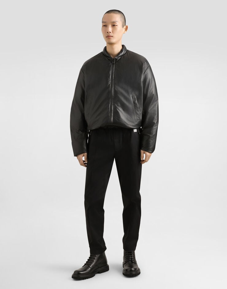Dolce & Gabbana 山羊皮衬垫飞行夹克 黑 G9BJYLHULWC