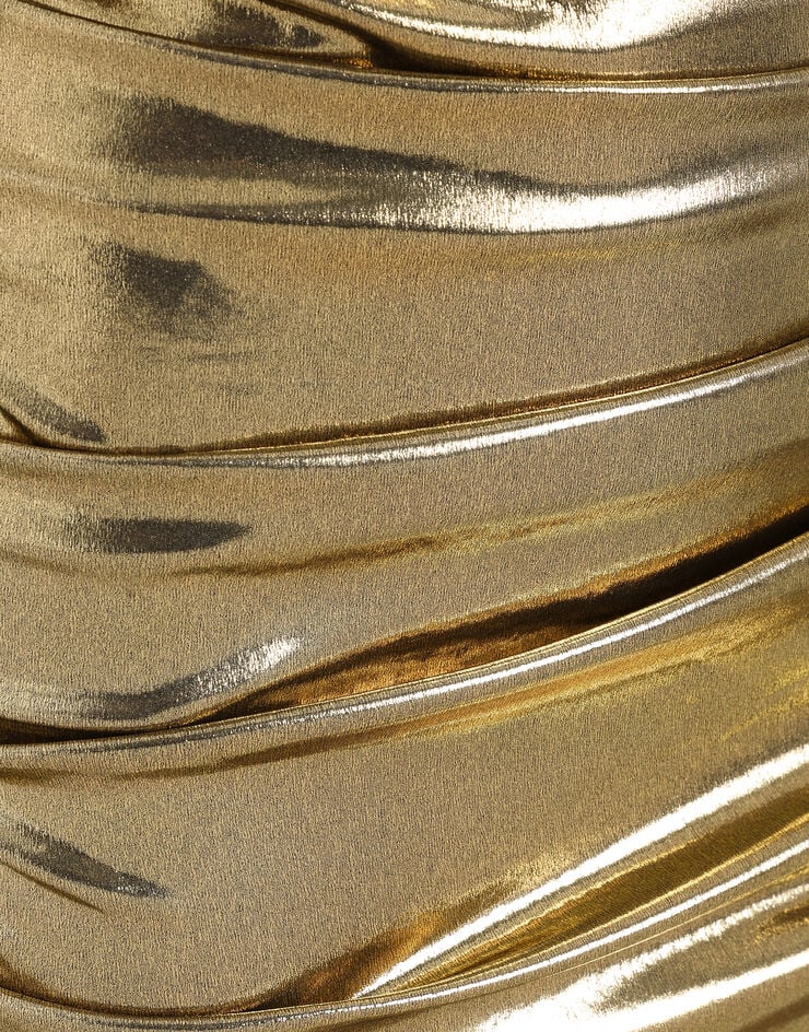Dolce & Gabbana Laminated satin dress Gold F621ITFUAF0