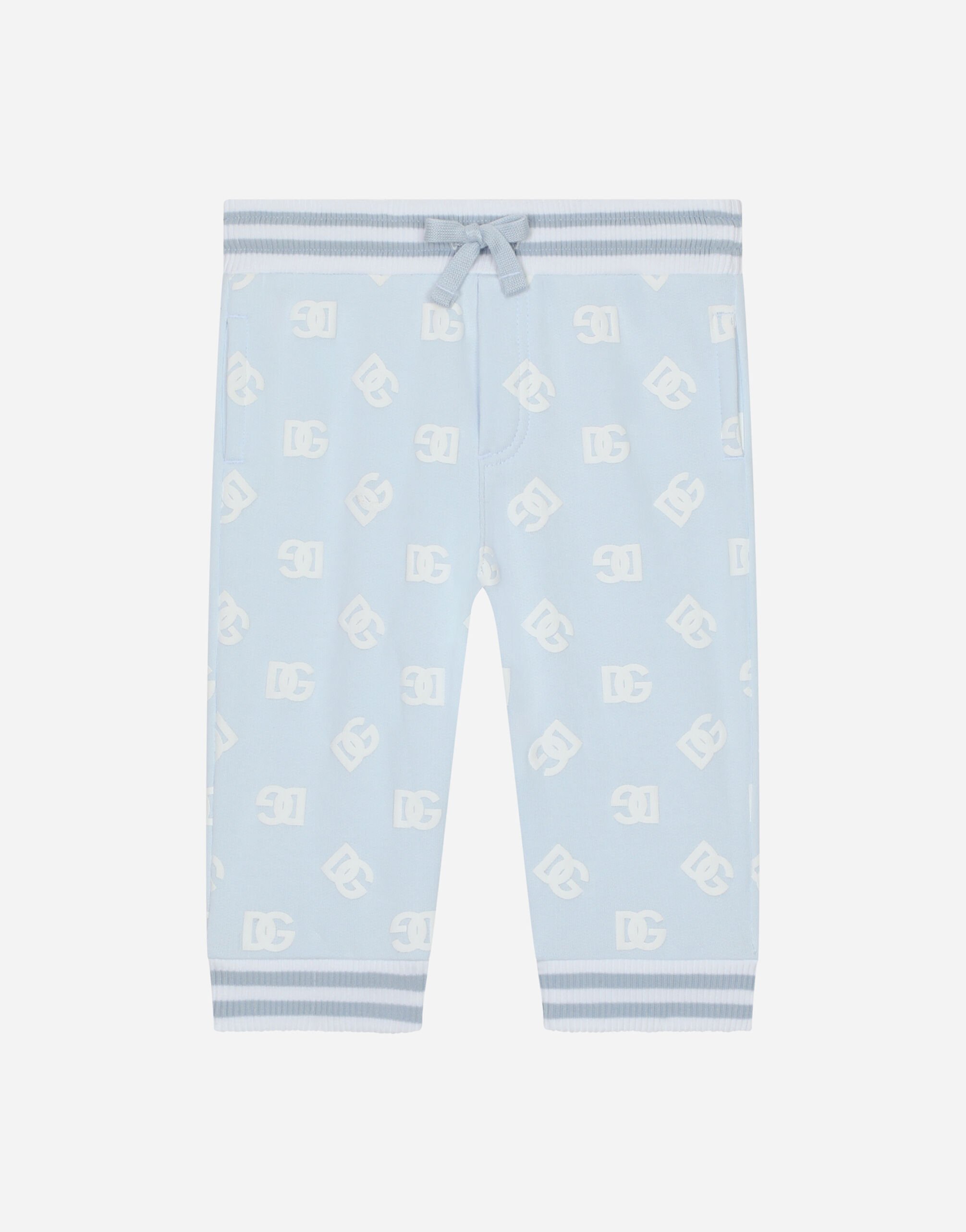 Dolce & Gabbana Jersey jogging pants with rubberized DG logo print White L13P99FU1A9