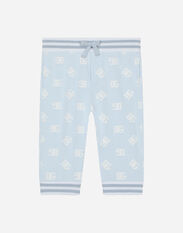 Dolce & Gabbana Jersey jogging pants with rubberized DG logo print Azul Claro L1JQR0G7L0X