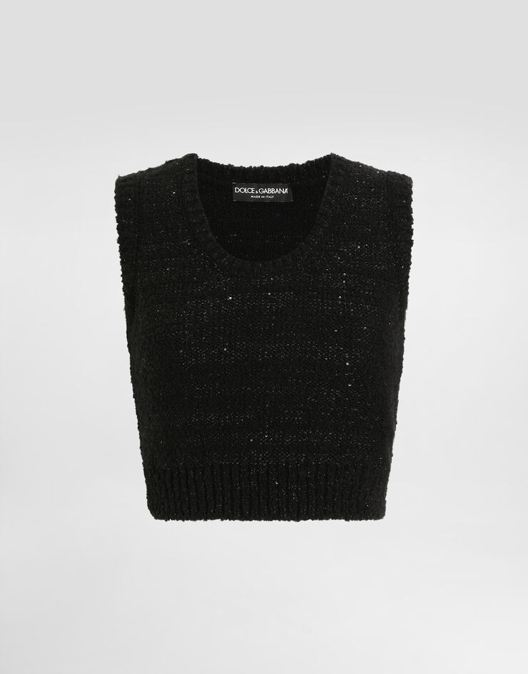 Dolce & Gabbana Wool blend tank top Black FXT68TJFMZX