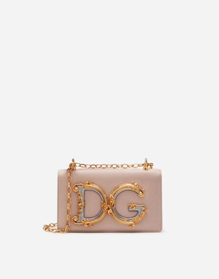 Dolce & Gabbana Bolso para el móvil DG Girls de piel de becerro Rosa Pálido BI1416AW070