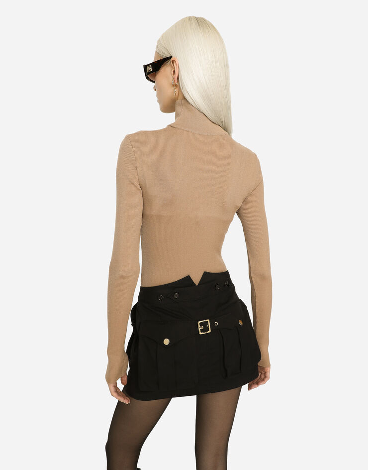 Dolce&Gabbana 羊绒高领针织衫 米色 FXL71TJAWW3