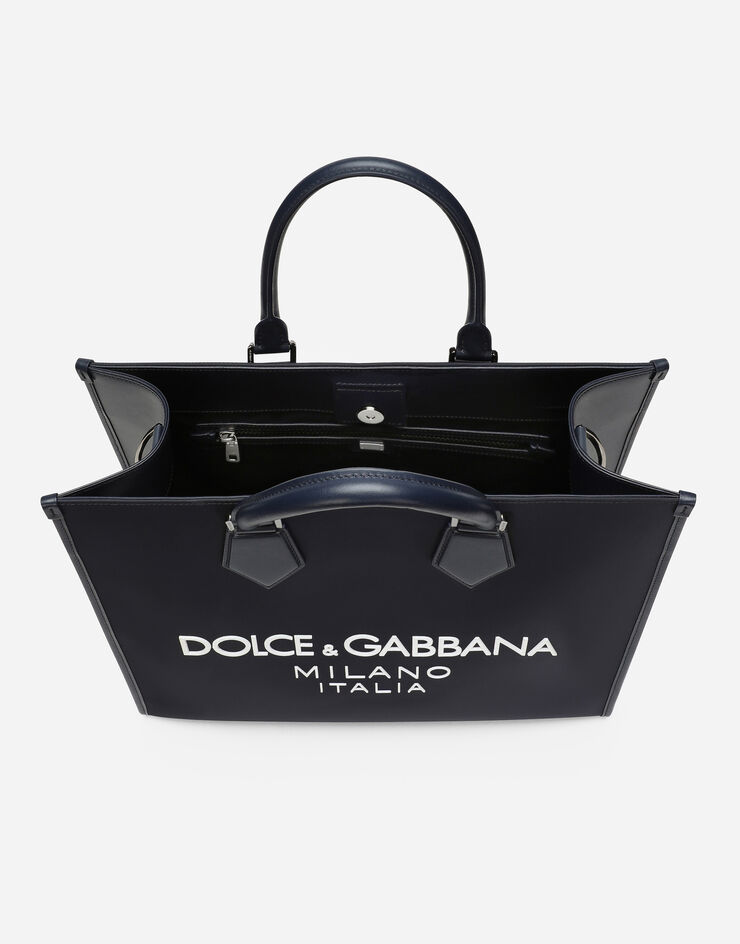 Dolce & Gabbana حقيبة تسوق نايلون كبيرة أزرق BM2271AG182