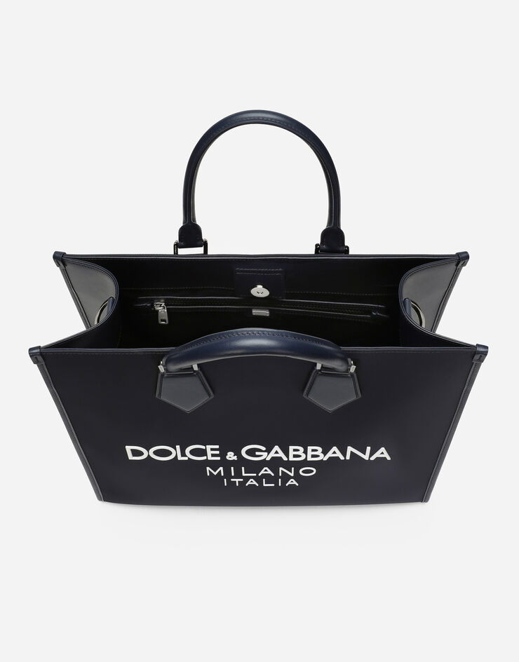 Dolce & Gabbana GroÃŸer Shopper aus Nylon Blau BM2271AG182