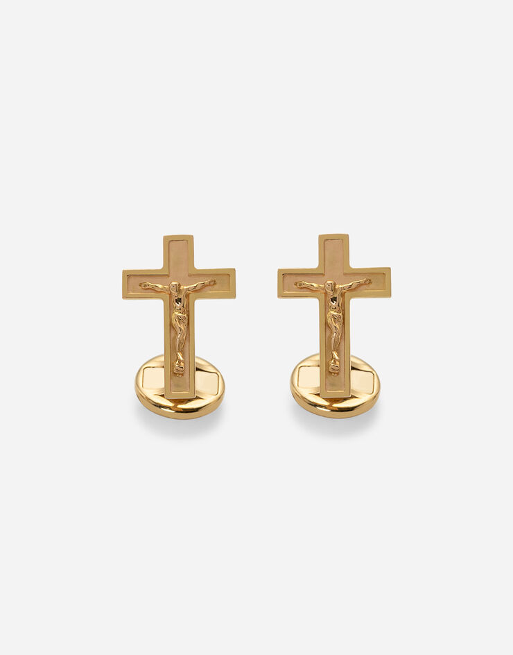 Dolce & Gabbana Sicily yellow gold cufflinks featuring a cross Gold WFLS1GWYER1