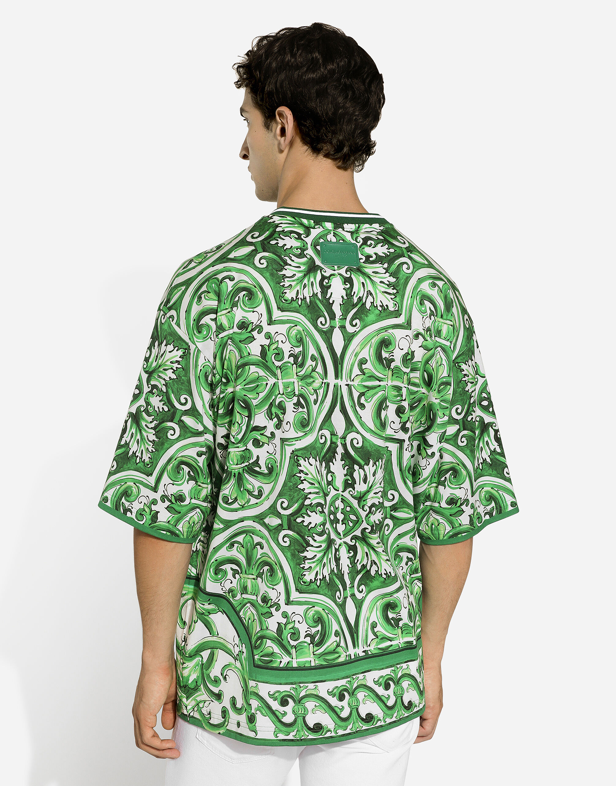 2025年のクリスマス in print majolica with T-shirt Cotton Print Men for トップス