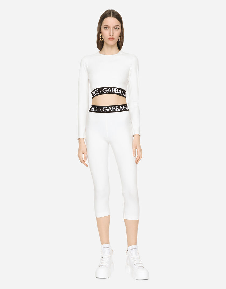Dolce & Gabbana Jersey leggings with branded elastic White FTB5STFUGFJ