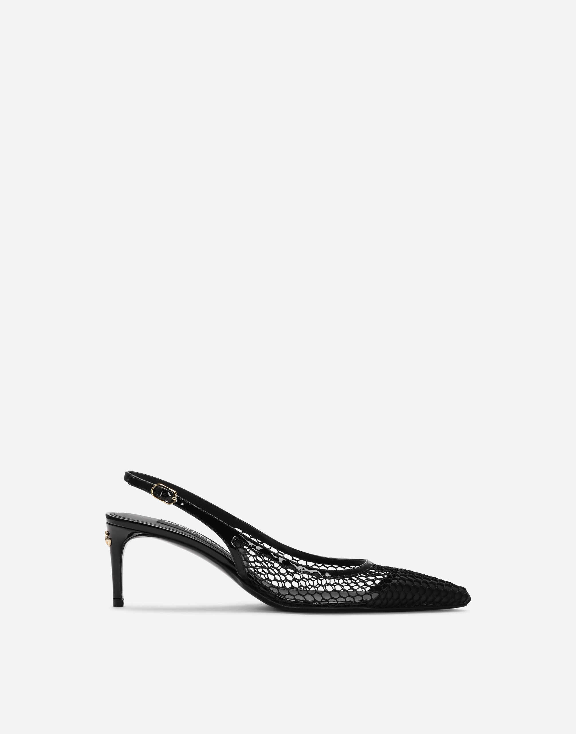 Dolce & Gabbana Patent leather and mesh slingbacks Black CG0680A1037