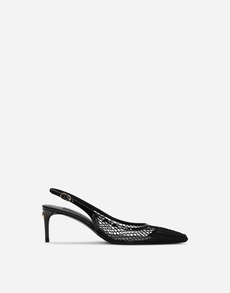 Dolce & Gabbana Patent leather and mesh slingbacks Black CG0632AG883