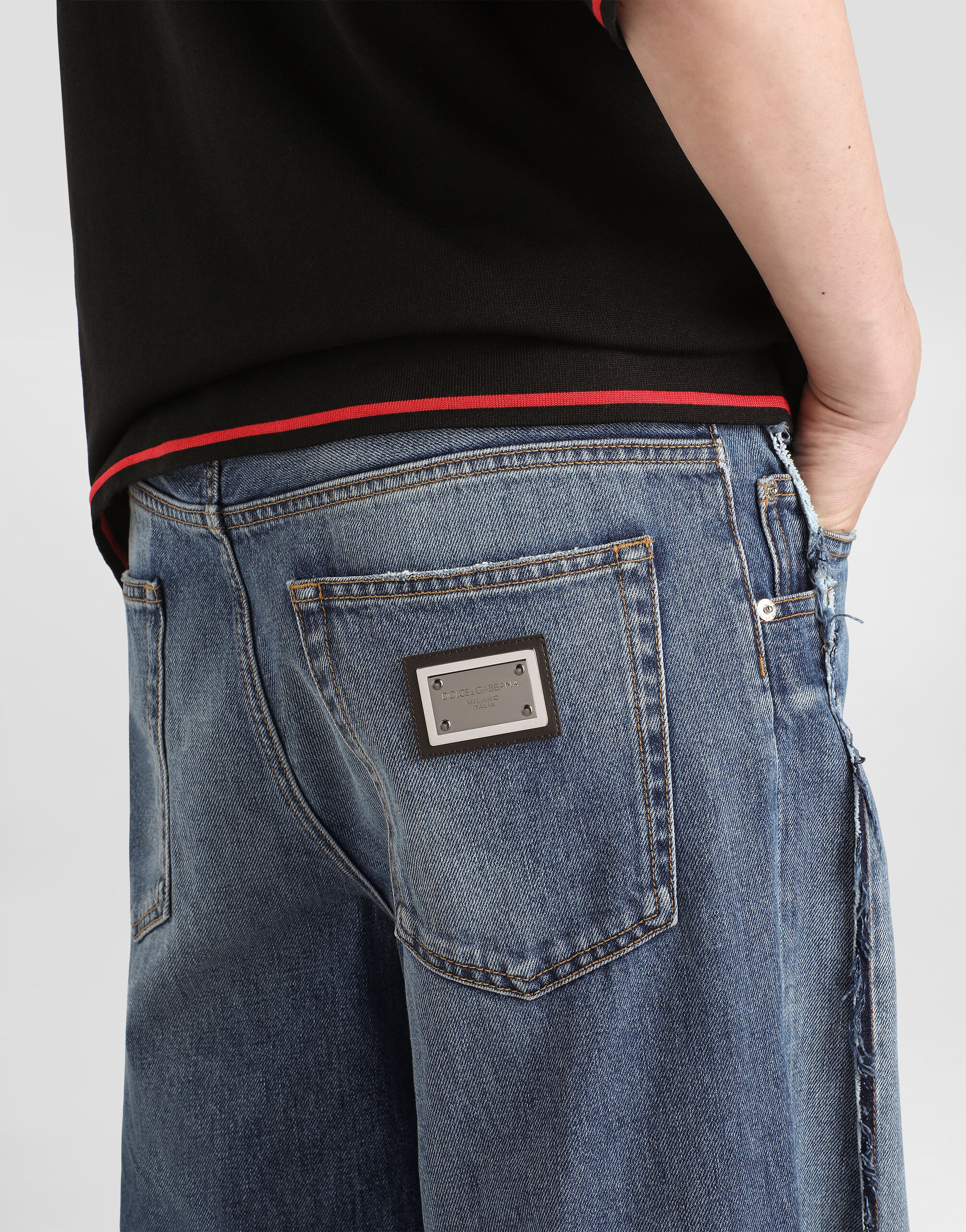 Denim trousers in Multicolor for Men | Dolce&Gabbana® US