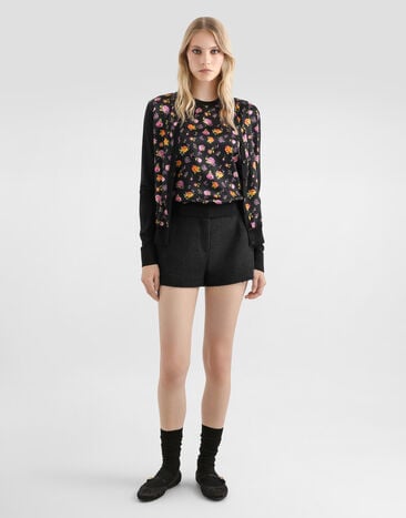 Dolce & Gabbana Cardigan en satin à imprimé à fleurs Multicolore FXV10TJBSOP