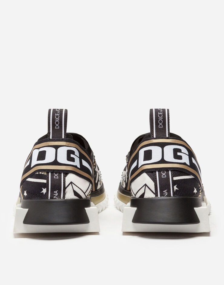 Dolce & Gabbana COMET PRINT SORRENTO SNEAKERS IN STRETCH KNIT FABRIC WITH MINI RHINESTONES MULTICOLOR CS1713AJ606