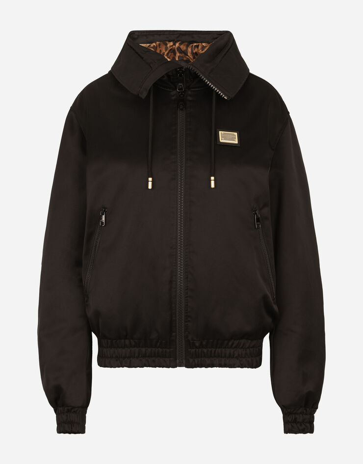 Dolce & Gabbana Technical gabardine jacket with hood Black F9M10TGDAGB