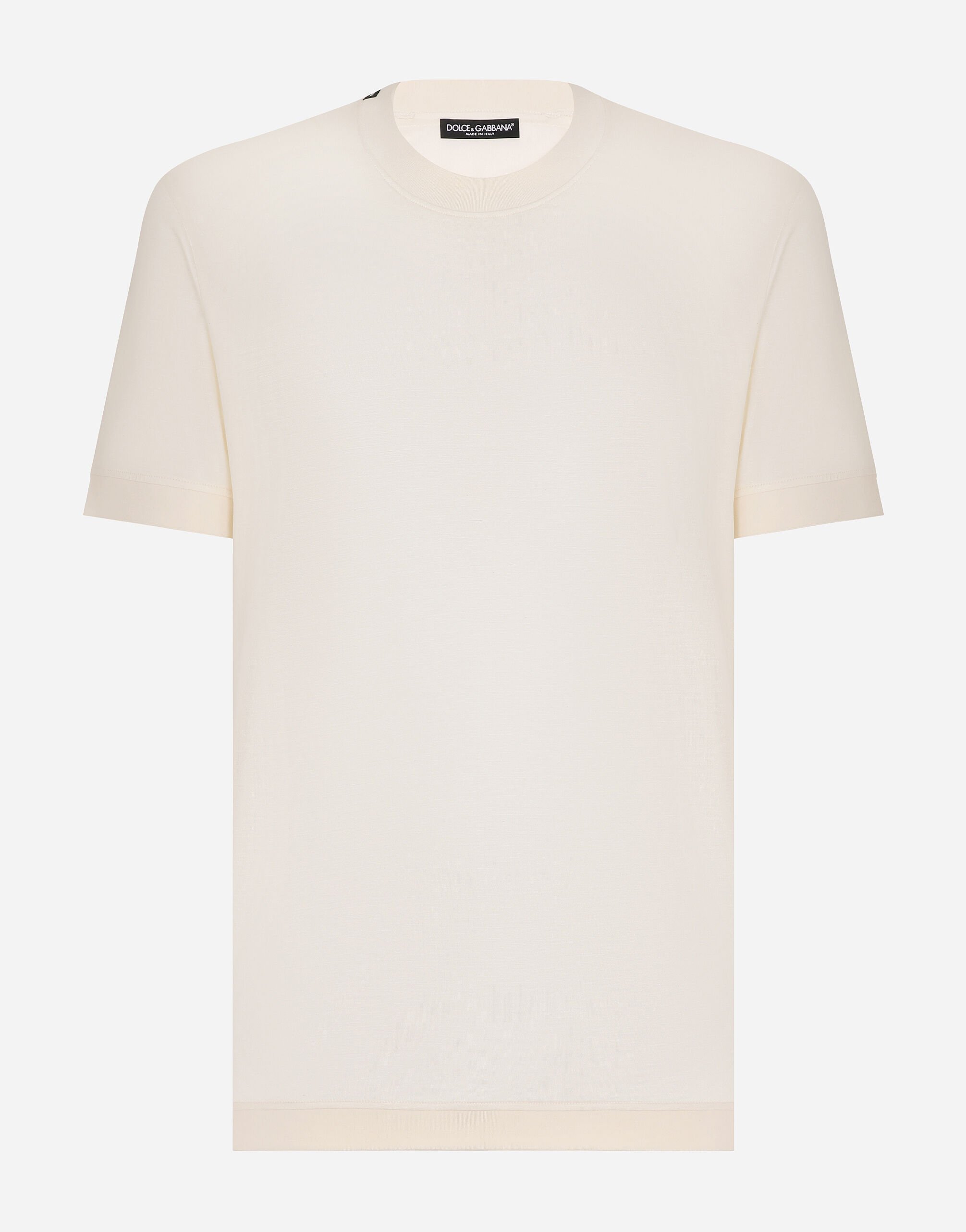 Dolce & Gabbana Short-sleeved silk T-shirt Green G8RN8TG7K1T