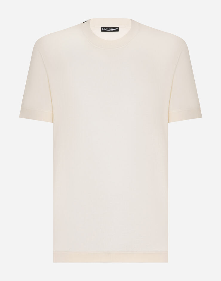 Dolce & Gabbana Short-sleeved silk T-shirt White G8RG0TFU75F