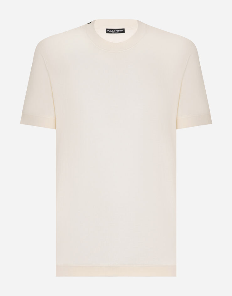Dolce & Gabbana Camiseta de manga corta de seda Blanco G8RG0TFU75F