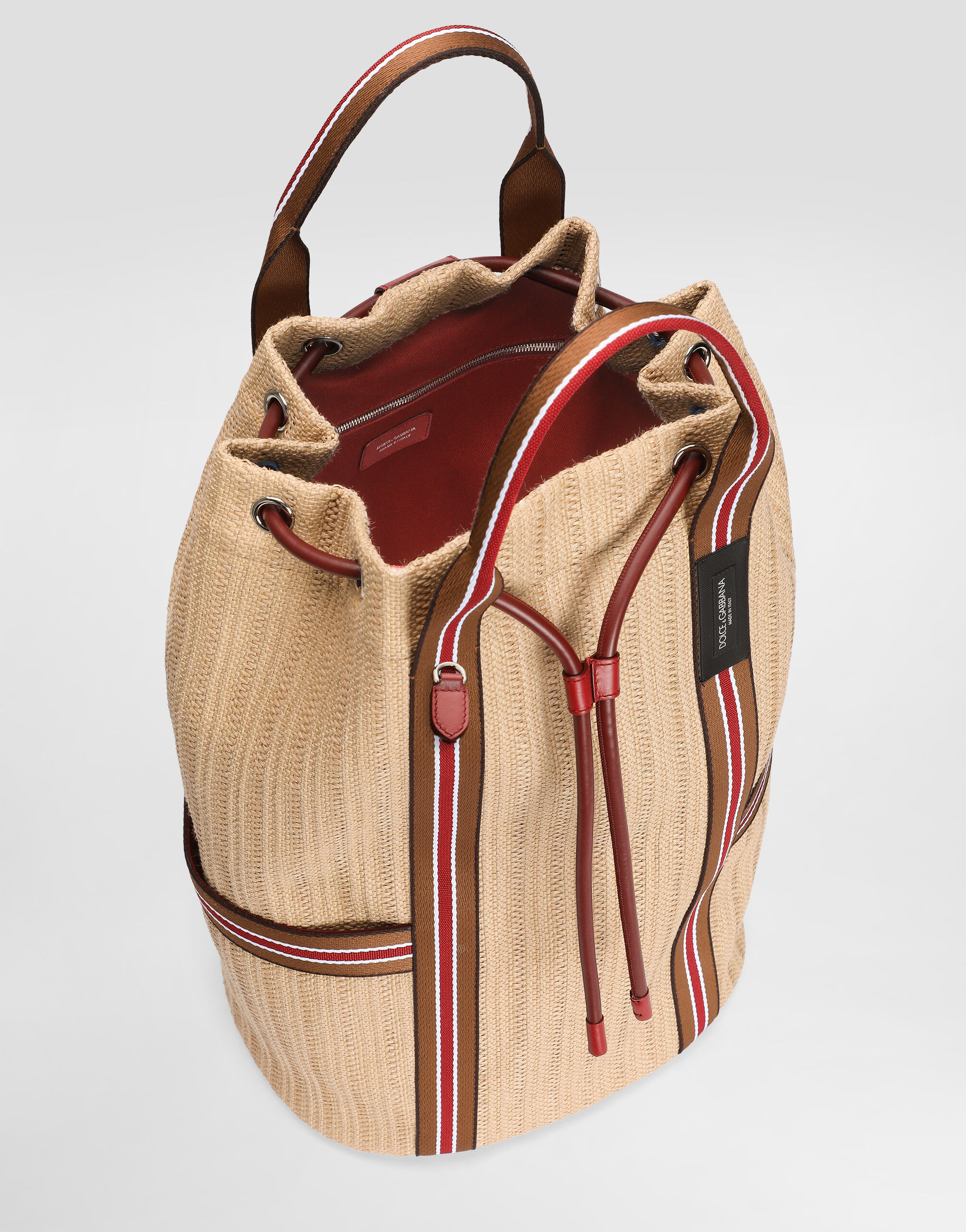 Essenza backpack in raffia in Multicolor for Men | Dolce&Gabbana® US
